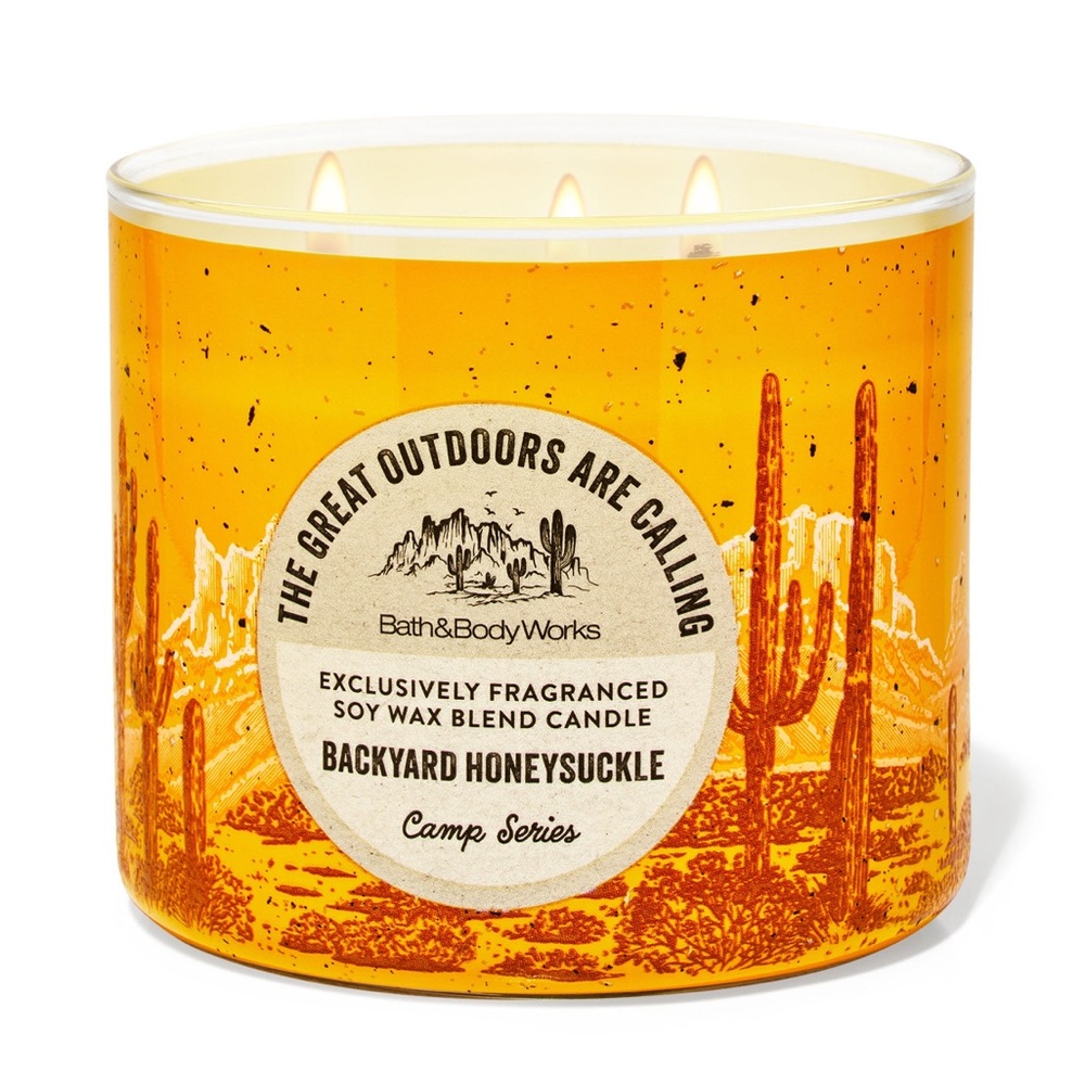 ***Relisting Soon*** BBW Backyard Honeysuckle 3 Wick Candle